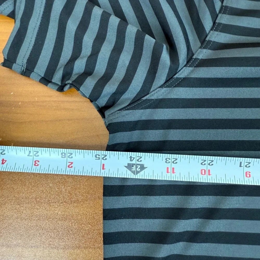 Nike Golf Dri-Fit Men's‎ XL Black Gray Stripe Polo Shirt Performance Golf Shirt